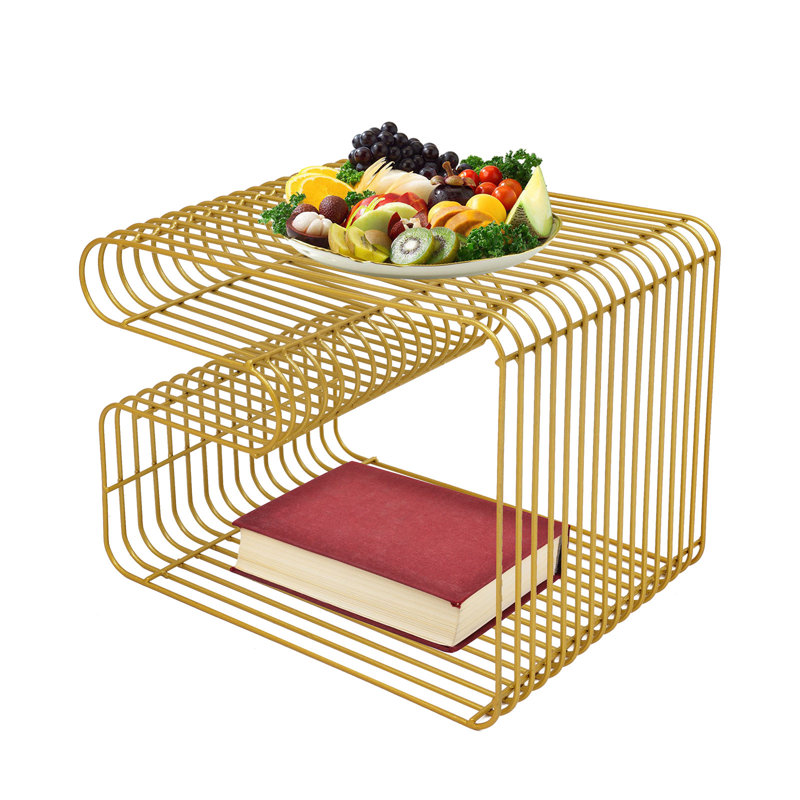 Modern End Table Side Table, Gold