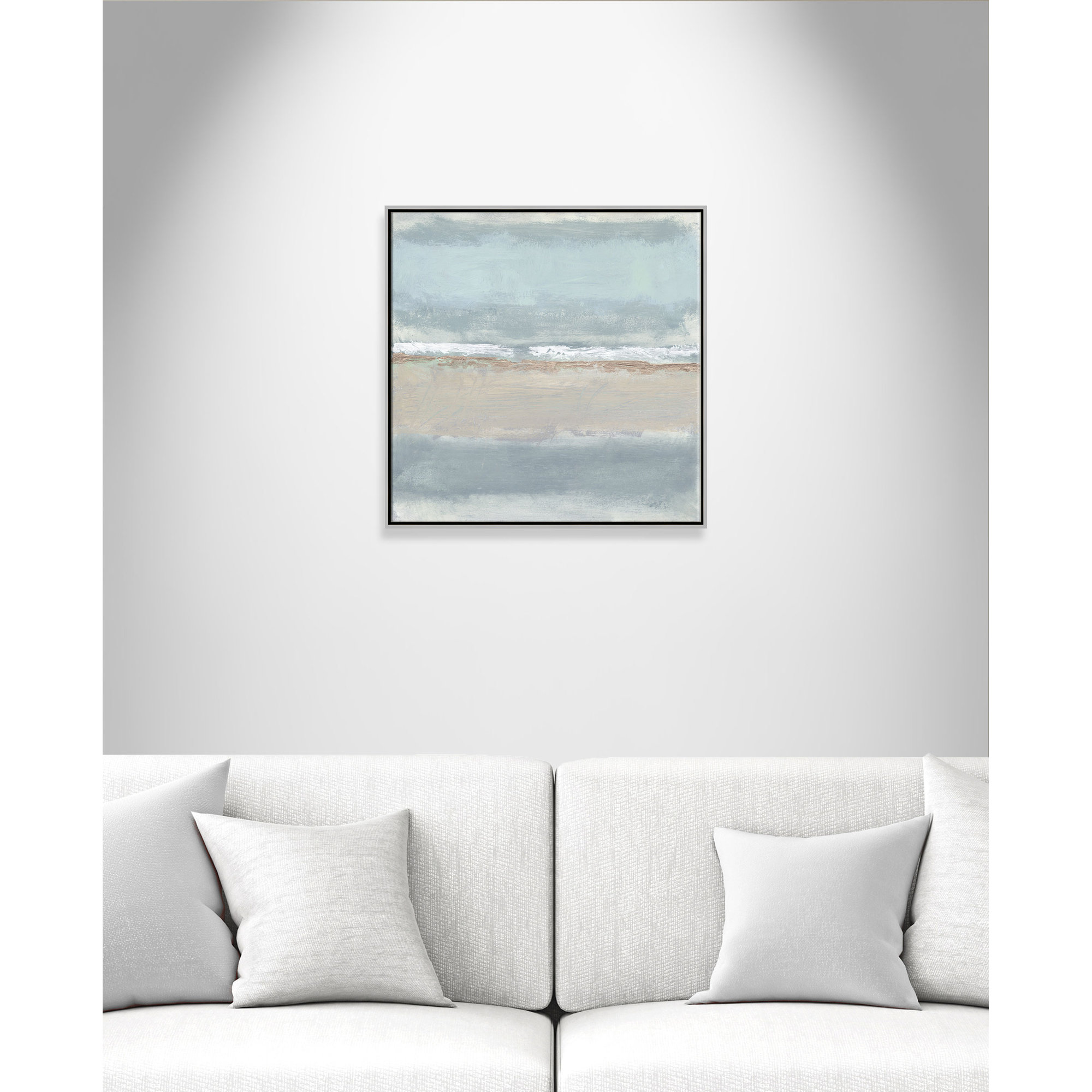 Serenity 1 by Filippo Ioco, 30" H x 30" W x 2" D, Silver 