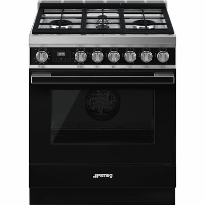 Portofino 30"" 3.6 cu ft. Freestanding Dual Fuel Range -  SMEG, CPF30UGMBL