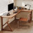  Walnut L-Shaped Solid Wood desks-108609708-108609711