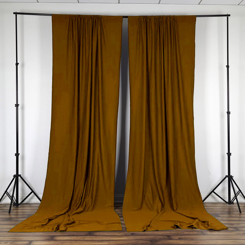 Antion Semi Sheer Curtain Single Panel, 56" x 120", Mustard
