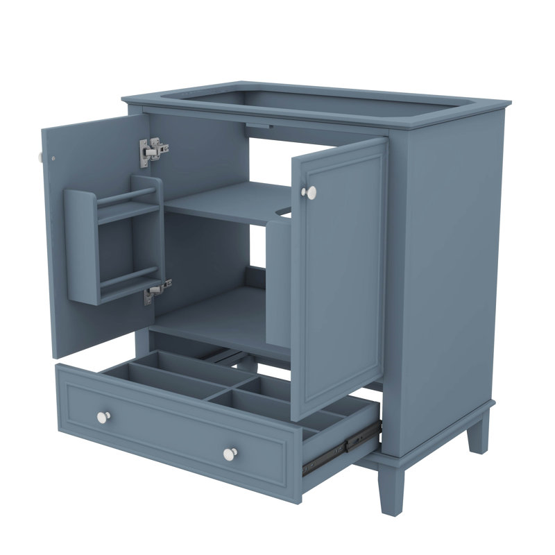Meuble-lavabo sur pied de 30 po sans lavabo, armoire de salle de bain autoportante en bois avec 2 portes et tiroir pour la salle de bain