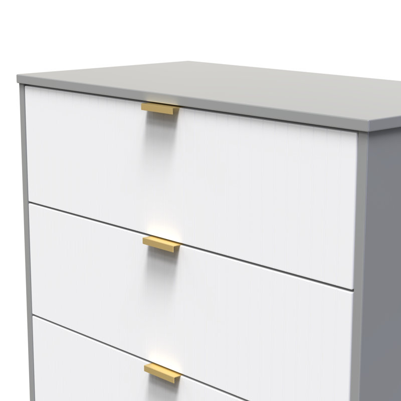 77cm W 3 - Drawer Chest of Drawers, White/Grey