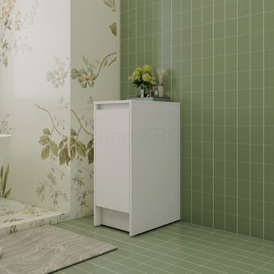 Armoire de rangement autoportante pour salle de bain, 12 po, portes à fermeture en douceur, fixation au sol (emballage Kd)