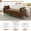 Banc de rangement moderne en velours de 66 po de longueur avec pieds dorés, poche pour accoudoirs et 2 coussins-349264977-343922331