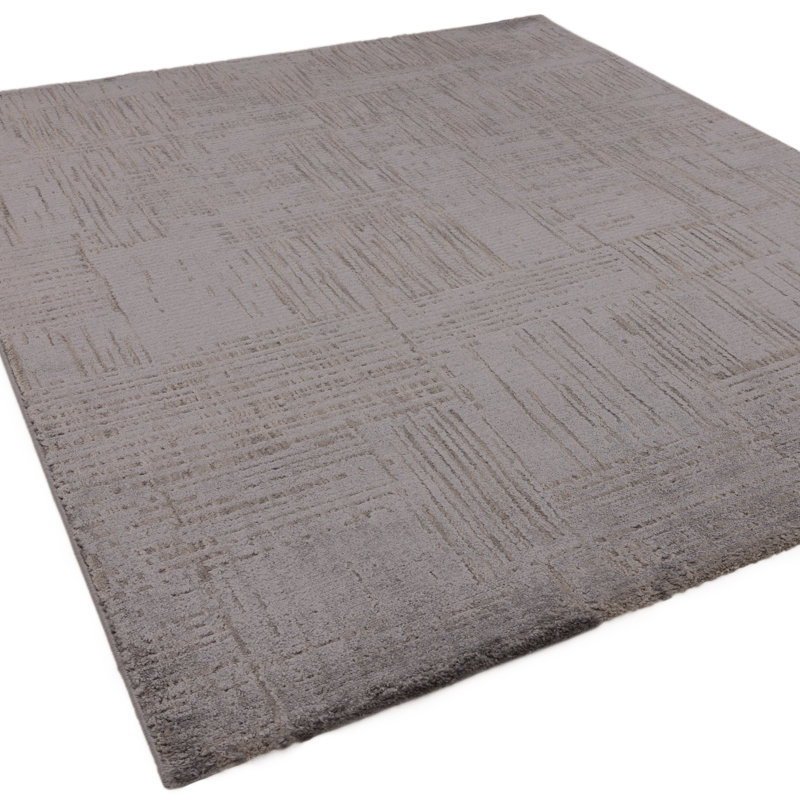 Sugna Geometric Criss Cross Charcoal Area Rug, Rectangle 200 x 275 cm