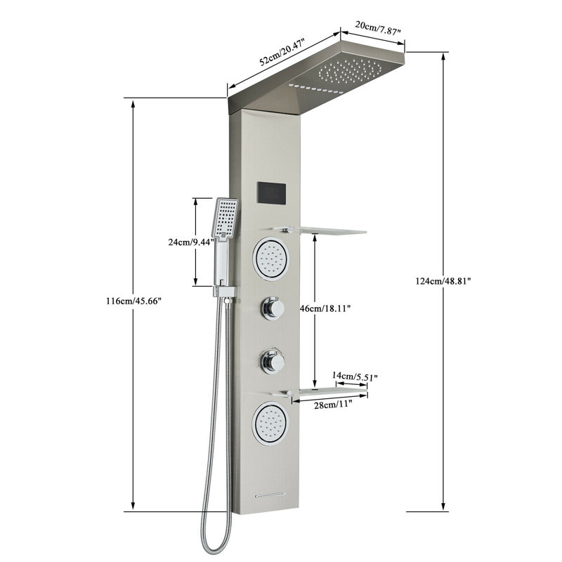 48.8'' Shower Panel with Fixed Shower Head