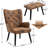 Upholstered Accent Chair with Ottoman-2007275081