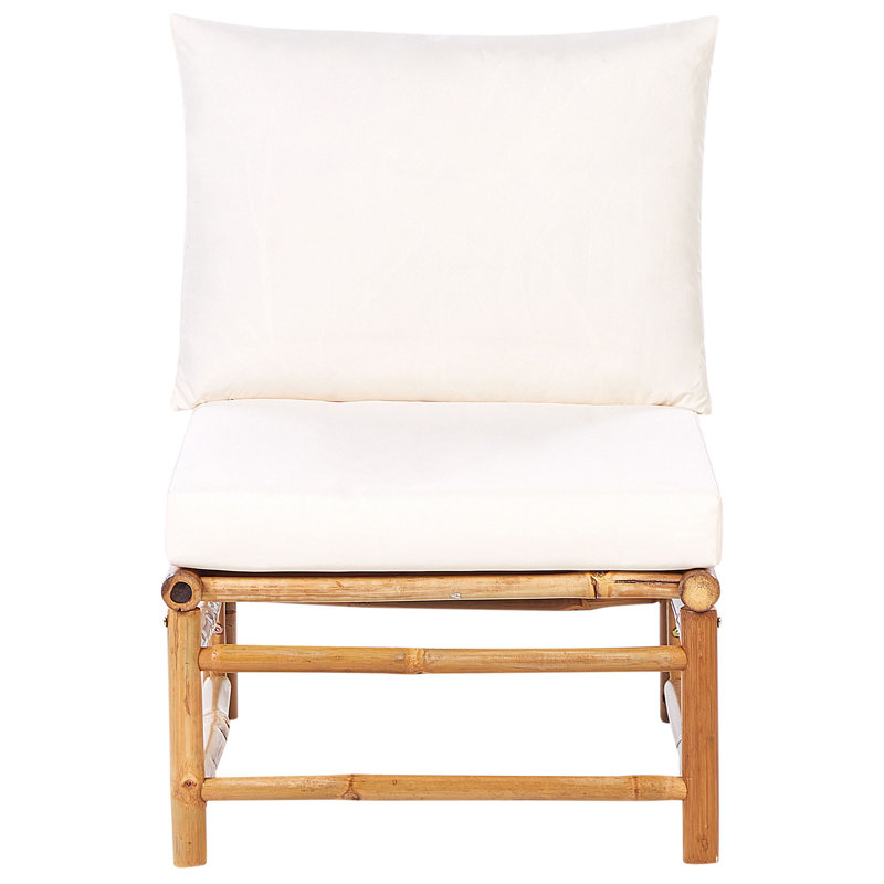 CERRETO Wood Outdoor Armless Lounge Chair, Off White