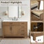 Meuble-lavabo simple 42 po avec plateau en marbre d'ingénierie Shamar-599041468