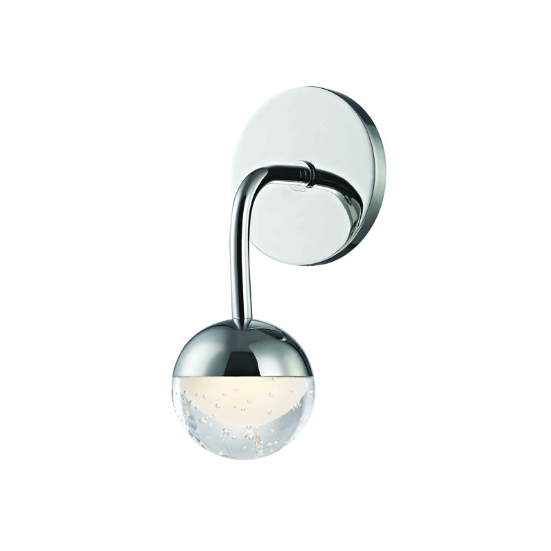 Applique murale de salle de bain à 1 lumière DEL à intensité variable Boca, Chrome poli