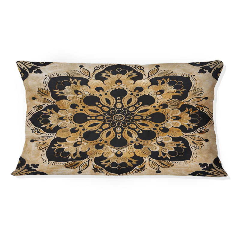 Coussin lombaire doré doré / noir Glam Rangoli