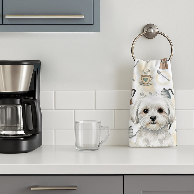 Maltese Coffee Bar Kitchen Towel, Maltese