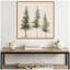 «Abstract Forest Evergreen Trees on Neutral Linen» par The Creative Bunch Studio, reproduction d'art sur toile encadrée-147681460
