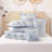 Blue Full Queen Bedding Sets, Microfiber Ruffle Comforter, Toile Floral Bedroom