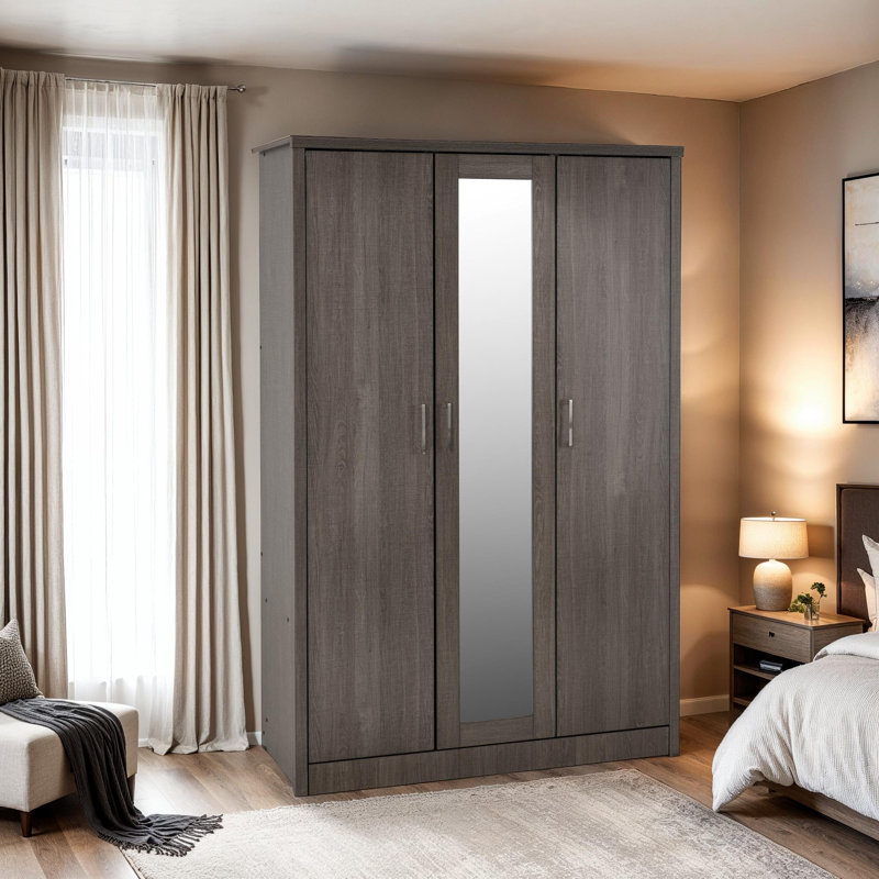 Mari 3 Door Wardrobe, Black Wood Grain