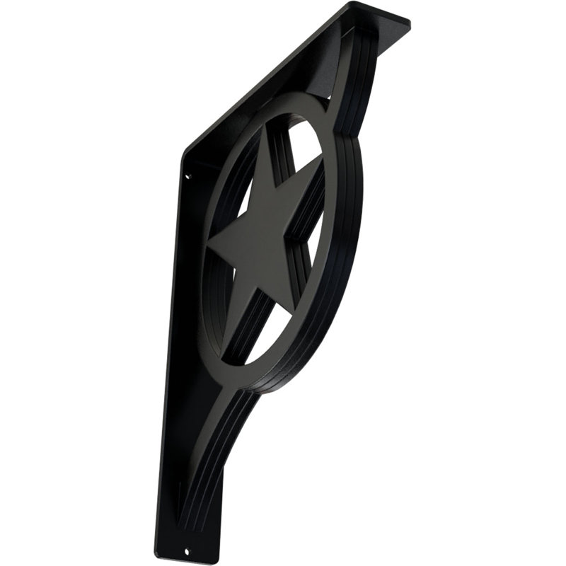 Support en fer forgé Austin (accoudoir central triple), l 2 po x P 10 po x H 12 po, noir thermolaqué, Noir