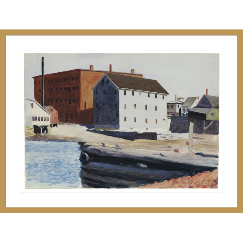 «Rockland Harbor» par Edward Hopper - impression giclée sur cadre, H 31,38 po x l 41,5 po