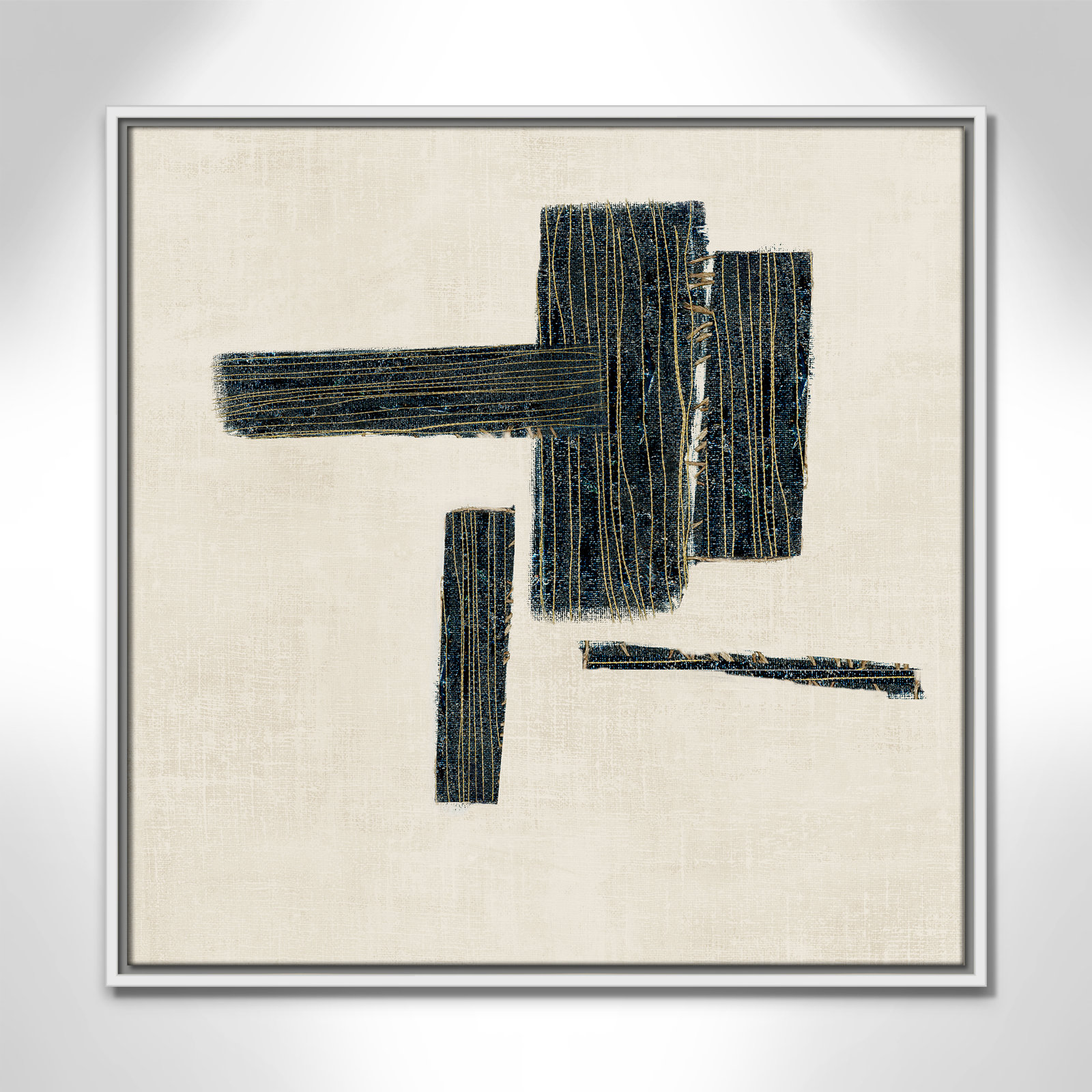 Copeland "Stitched II" Print, 25.5" H x 25.5" W, White