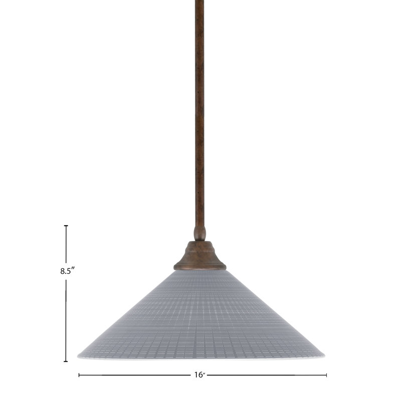 Luminaire suspendu à n'importe quelle tige, H 9 po x l 16 po x P 16 po, Gris, Bronze foncé