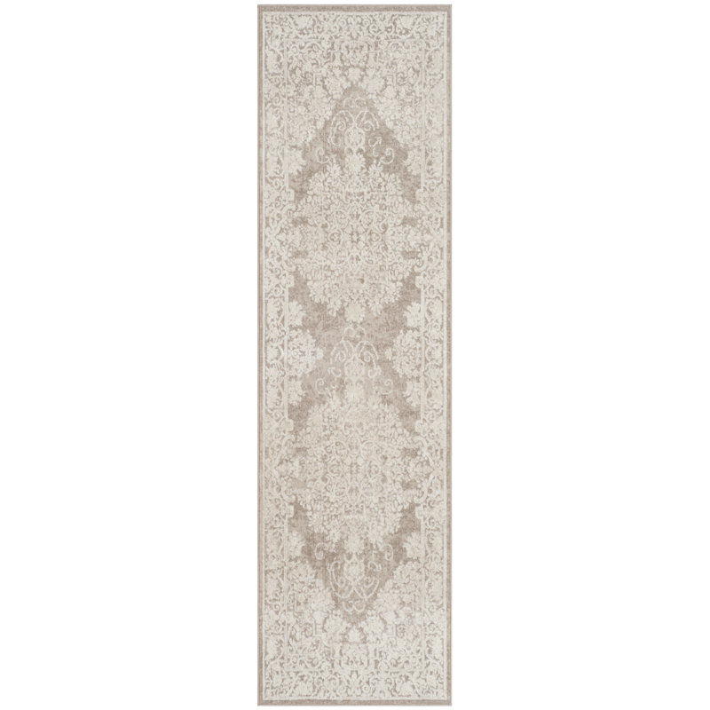 Calidia Oriental Beige/Cream Area Rug, Runner 2'3" x 22'