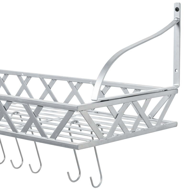Wall Mounted Silver Pot Rack
