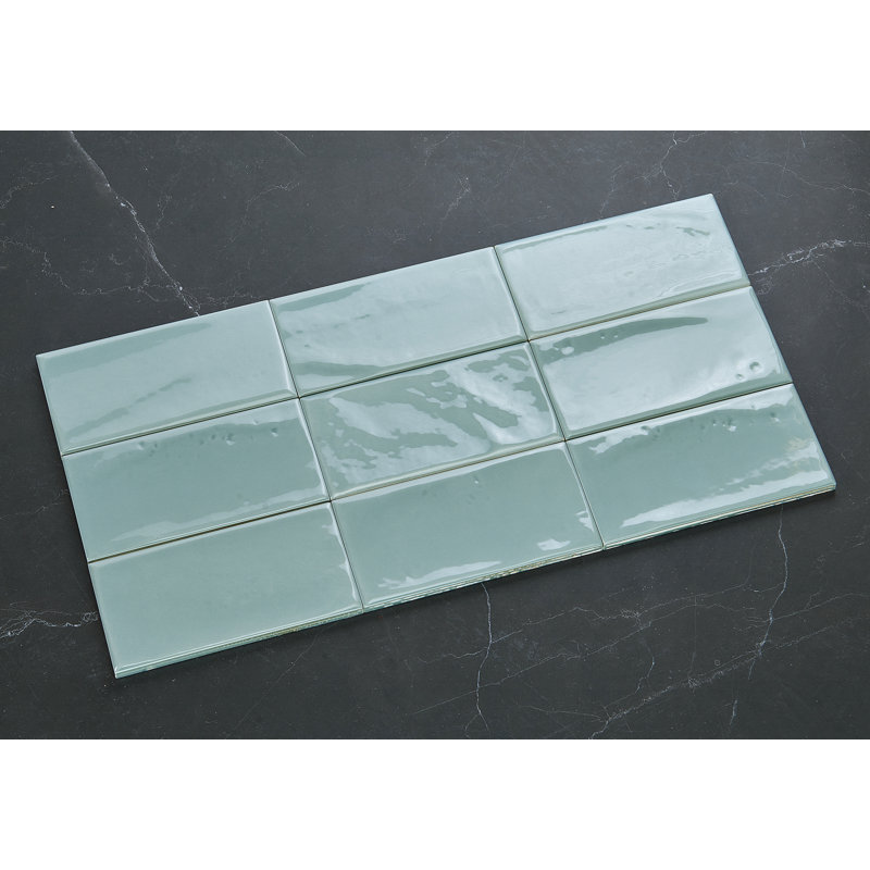 Carreau de céramique Mason 3 "x 6", Bleu vintage