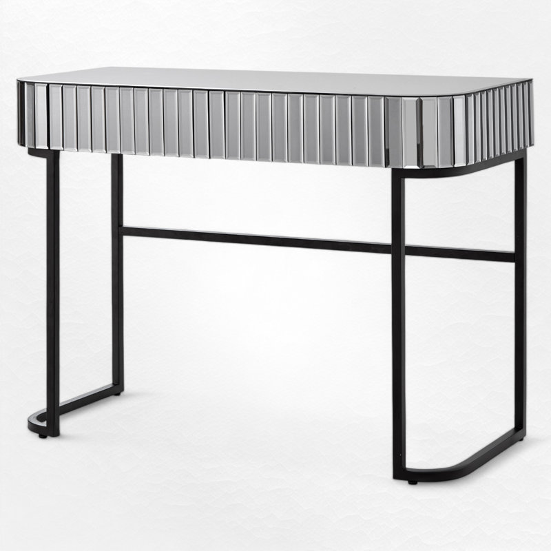 Mirrored Makeup Vanity, Gray/Black