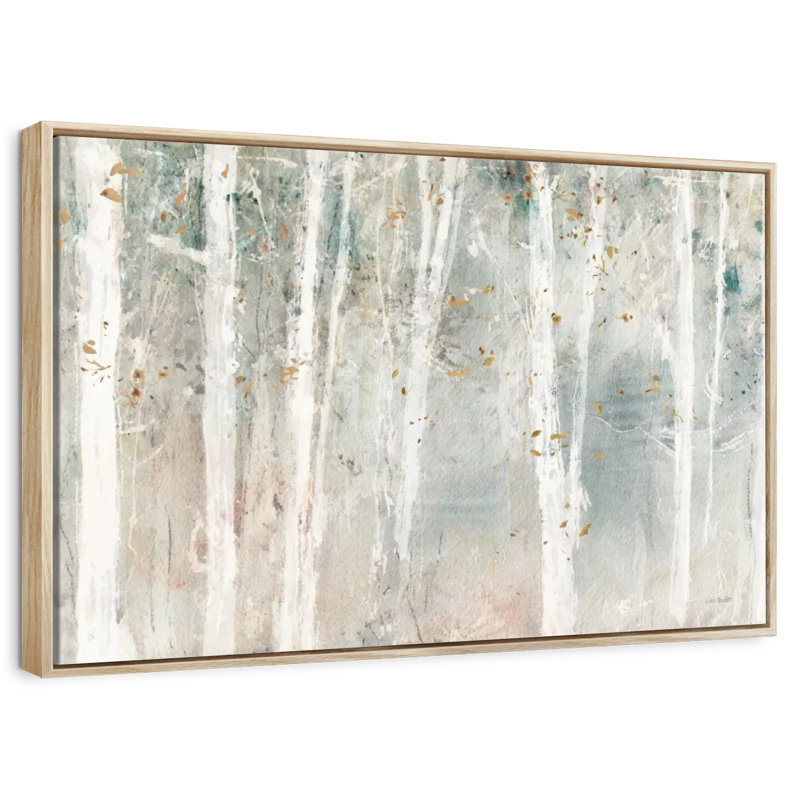 A Woodland Walk I, Cadre flottant en bois naturel, 46 po x 31 po