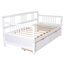 Lit de jour simple avec tiroirs en blanc - offre un endroit de repos confortable en bois massif de qualité construite pour la durabilité-969941653