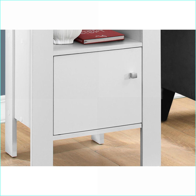 Table basse transitionnelle en stratifié blanc avec rangement pour salon et amp; Chambre à coucher, peu encombrant