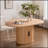 59 Inch Oval Dining Table With 2-layer Storage Shelf