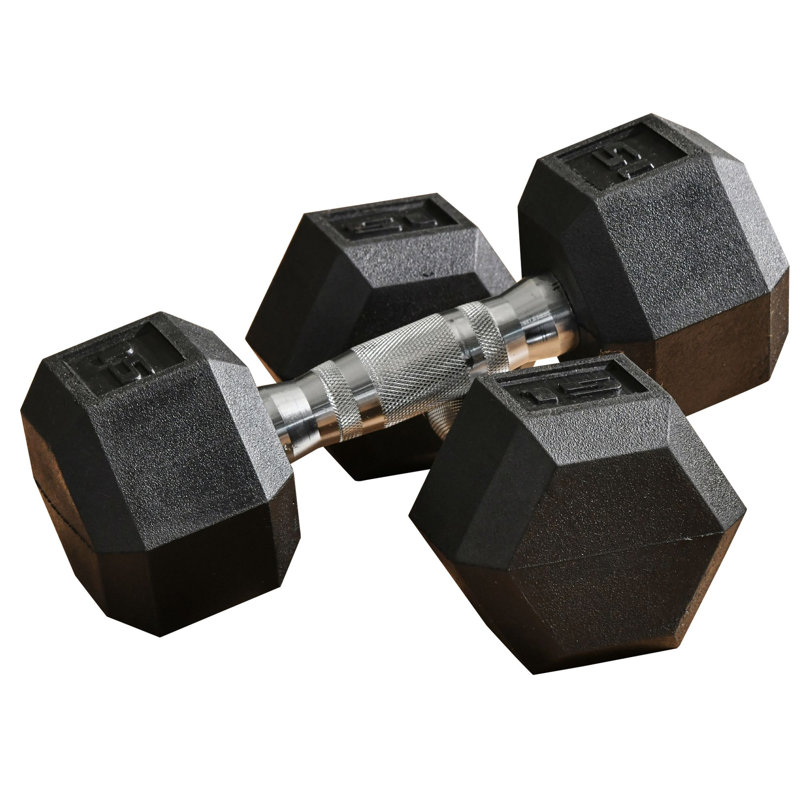 Ensemble de 2 haltères en caoutchouc de 15 lb pour l'entraînement physique du corps