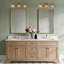 Luminaire de meuble-lavabo moderne 3 lumières avec abat-jour en verre ambré