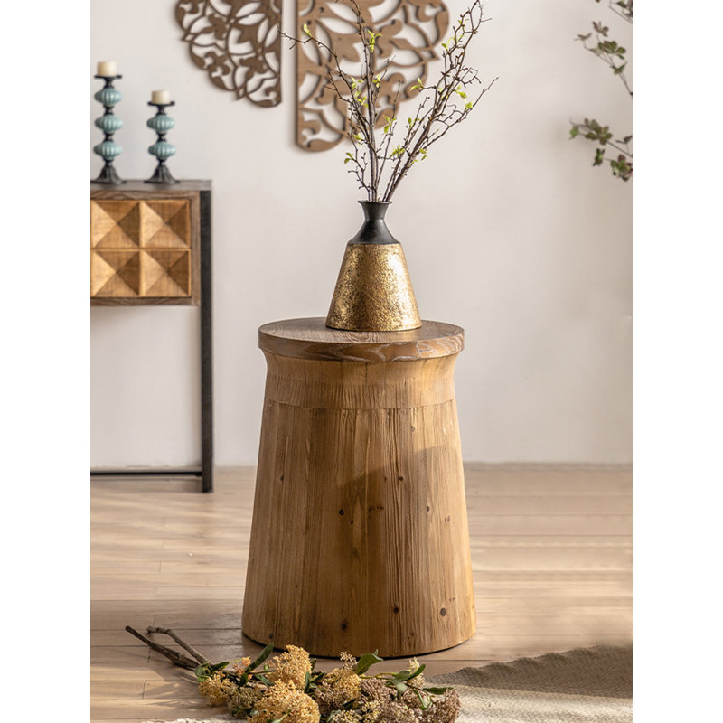 Rustic Cedar Wood Round Coffee Table