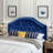Button Headboard - Navy Blue Velvet, Queen & Full Sized, With Graceful Nailhead Accents For A Refined Bedroom Appearance-1933099997