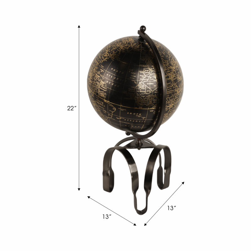 22" Rally Large Metal Globe, 22" H x 13" W x 13" D