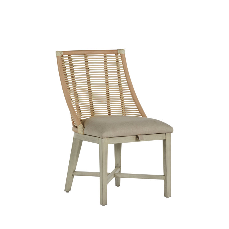 Hamlet Linen Slat Back Side Chair in Beige
