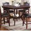 Formal Look Counter Height Dining Table W Shelve And 4X Side Chairs Solidwood 5Pc Set
