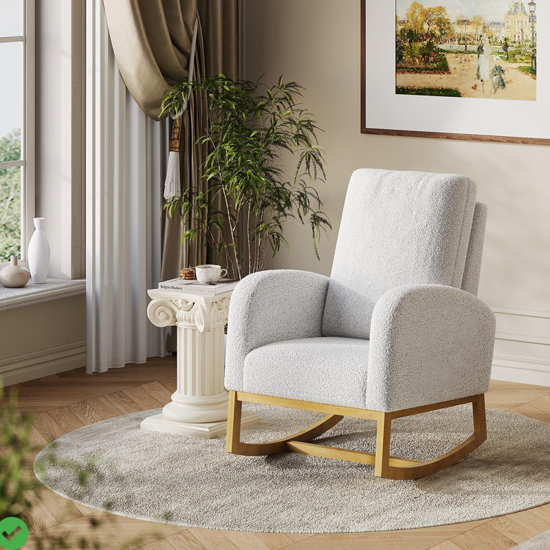 Chaise berçante à haut dossier, Gris foncé
