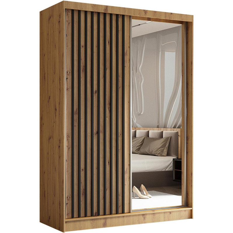 Ascher 2 Door Sliding Wardrobe, Brown