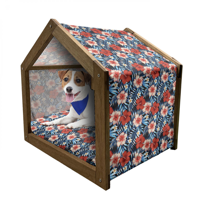 Niche pour chien en bois rouge, H 25,59 po x l 29,53 po x P 21,65 po