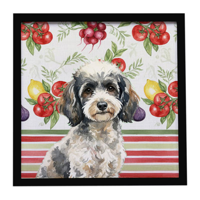 Toy Parti Poodle Vegetables Framed Metal Print