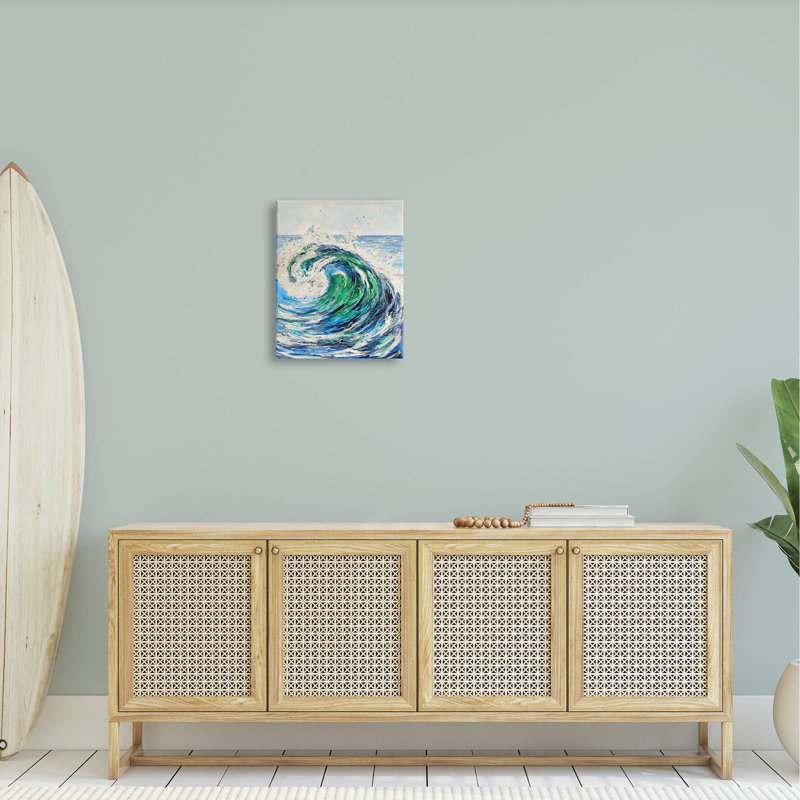 «Tsunami Wave Ocean Splash», art mural par Sebastian Grafmann, H 20 po x l 16 po x P 1,5 po