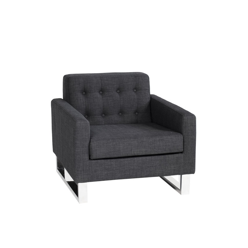 Sloan Upholstered Accent Chair, Charcoal