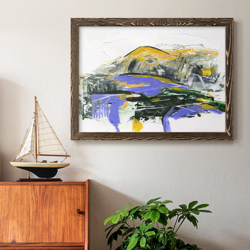 " Silent Mountain V " Print, Walnut Framed, 22" H x 32" W x 1.5" D