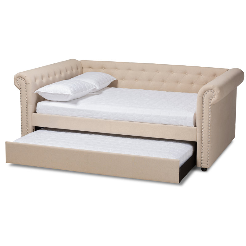 Lit de jour avec couchette Michella, Beige, Double