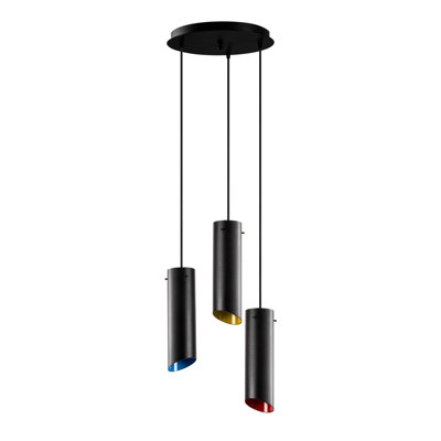 Luminaire suspendu cylindrique 3 lumières Aidie
