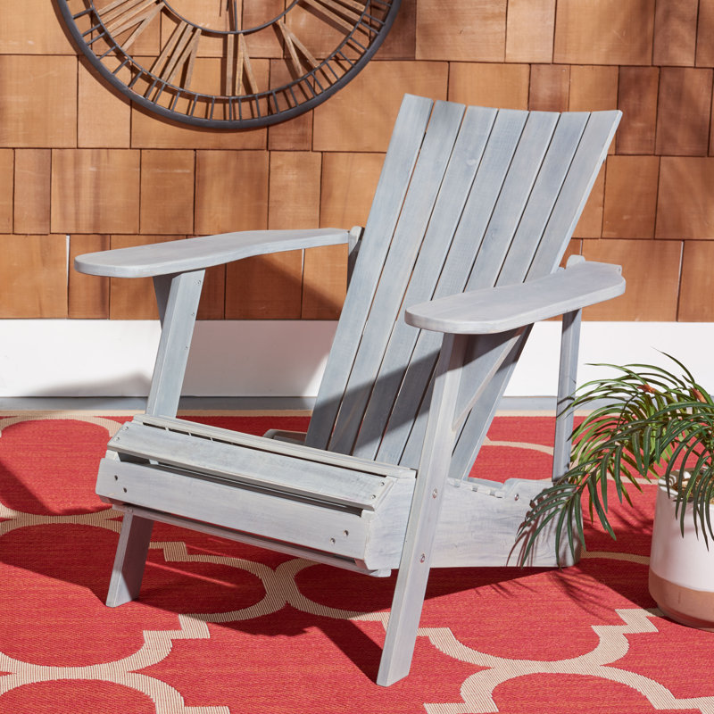 Sesco Acacia Outdoor Adirondack Chair, Ash Gray