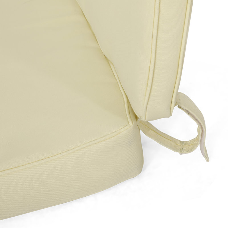 Brummett Outdoor 3.25'' Loveseat Seat / Back Cushion, Cream
